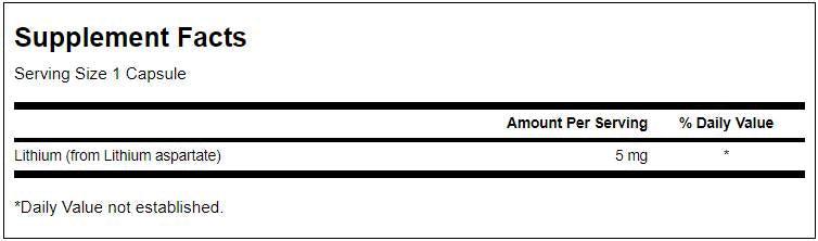 Litij aspartat 5 mg 100 kapsula