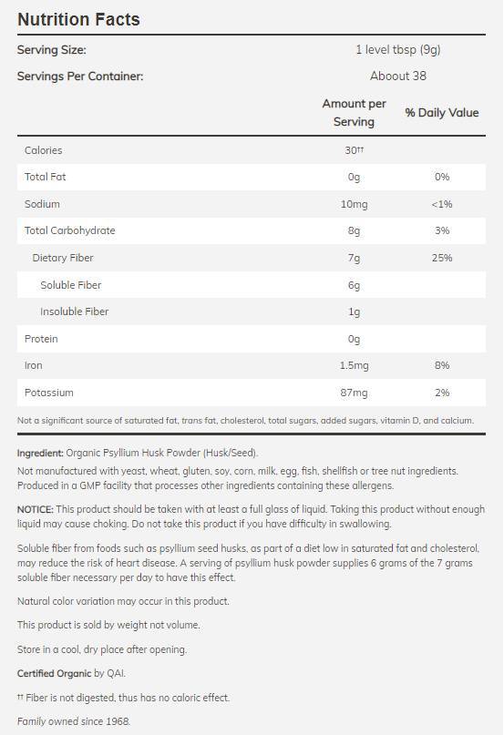 Psyllium husk prah / organski - 680 grama