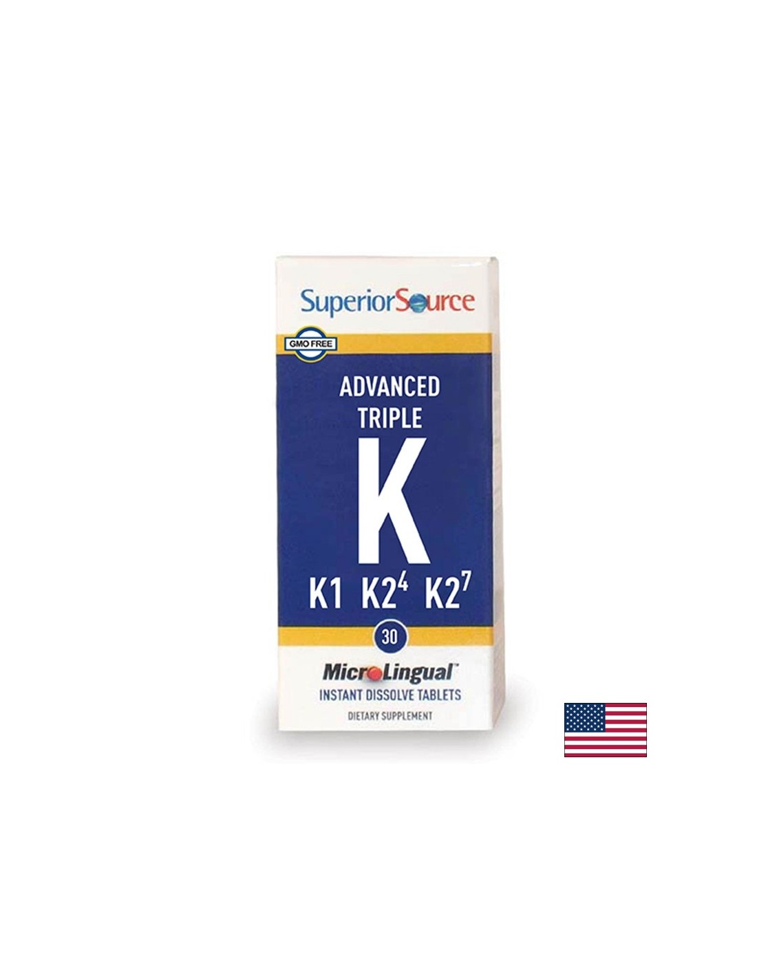 Vitamin K (K1, K2 MK-4, MK-7) - Advanced Triple K, 30 sublingvalnih tableta <tc>Superior Source</tc>