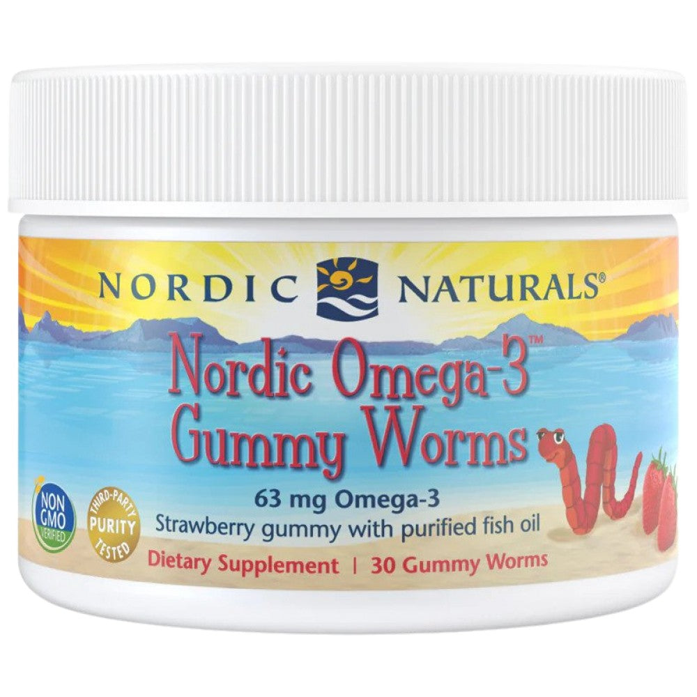 Nordijski omega -3 Gummy crvi 63 mg - 30 kapsula za žvakanje