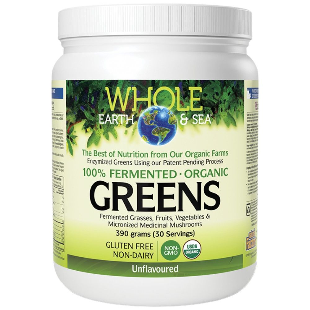 Whole Earth & Sea | 100% Fermented Organic Greens, Unflavored - 390 grams - Nutra Best Europe