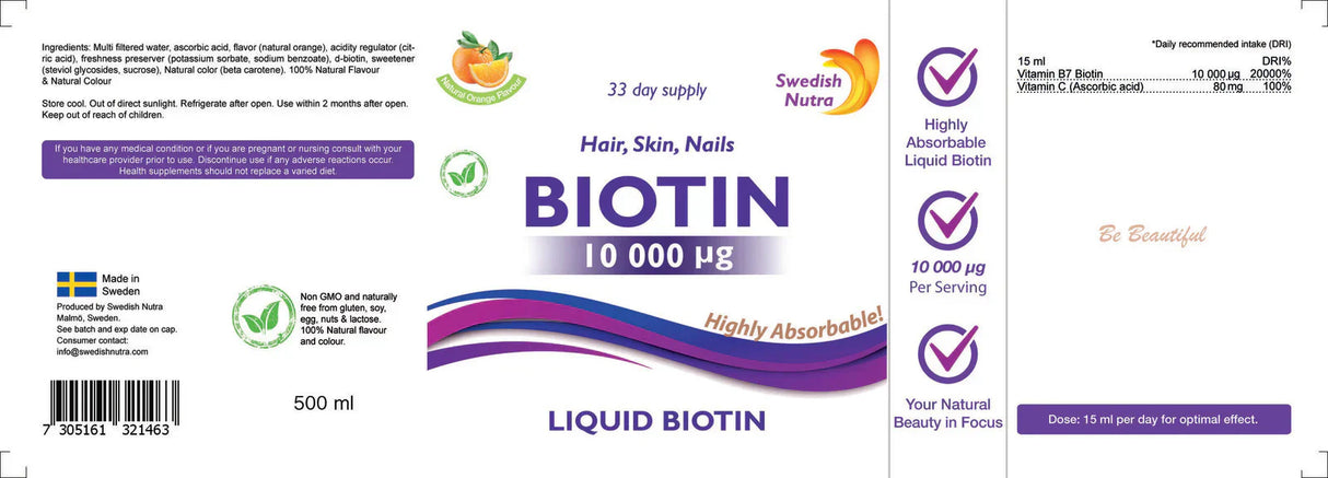 Tekući biotin 10 000 mcg x 500 ml