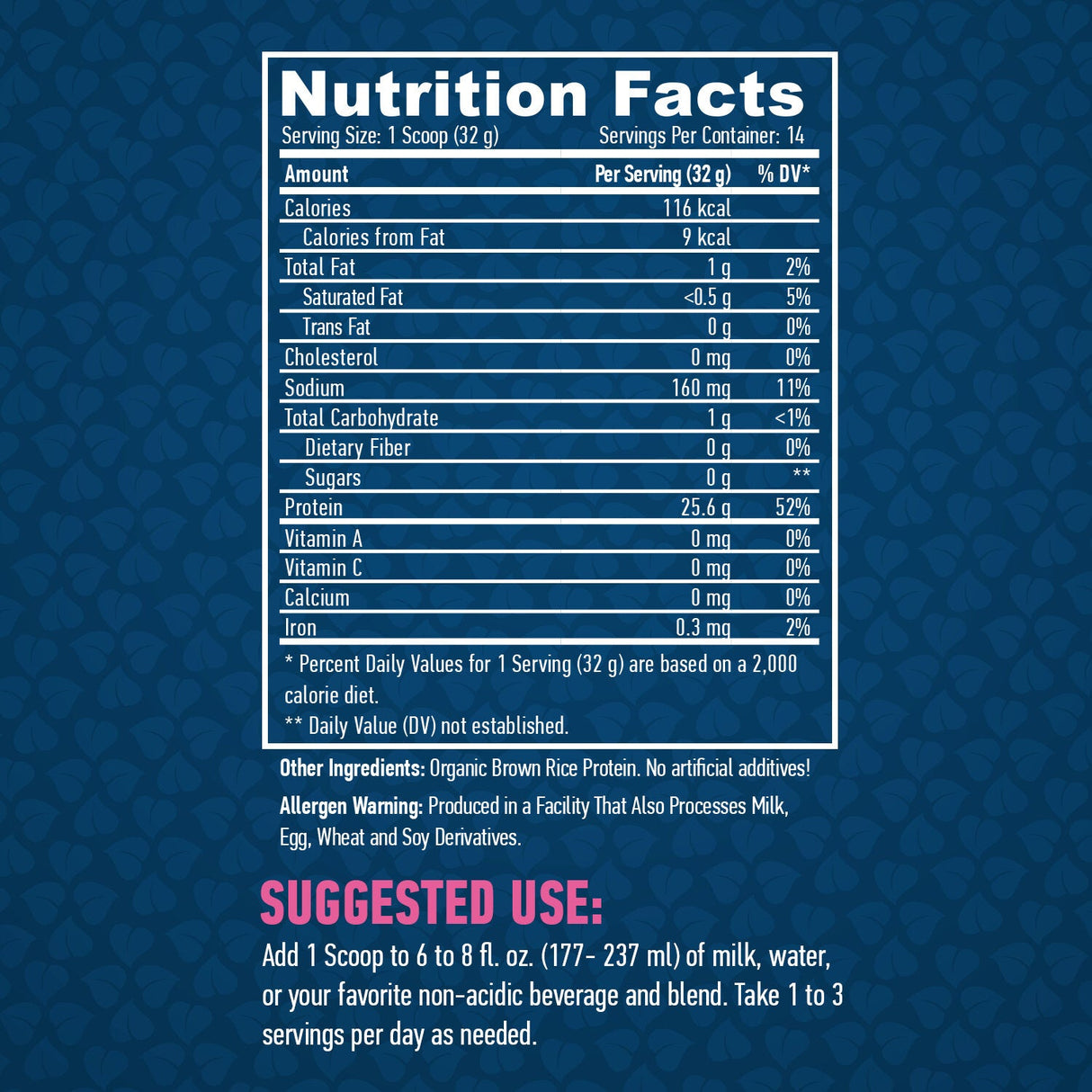 100% prirodni rižin protein/bez okusa - 0,454 kg