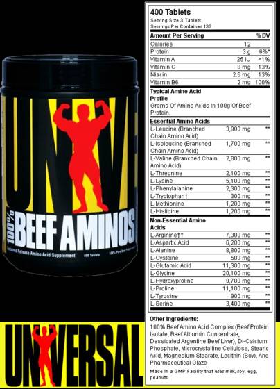 100% Beef Amino - 400 tableta