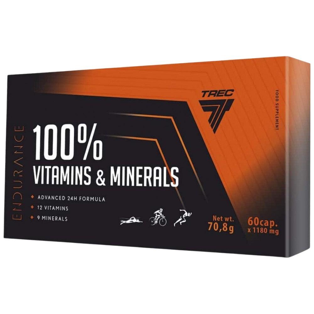 100% vitamina & Minerali | Izdržljivost - 60 kapsula