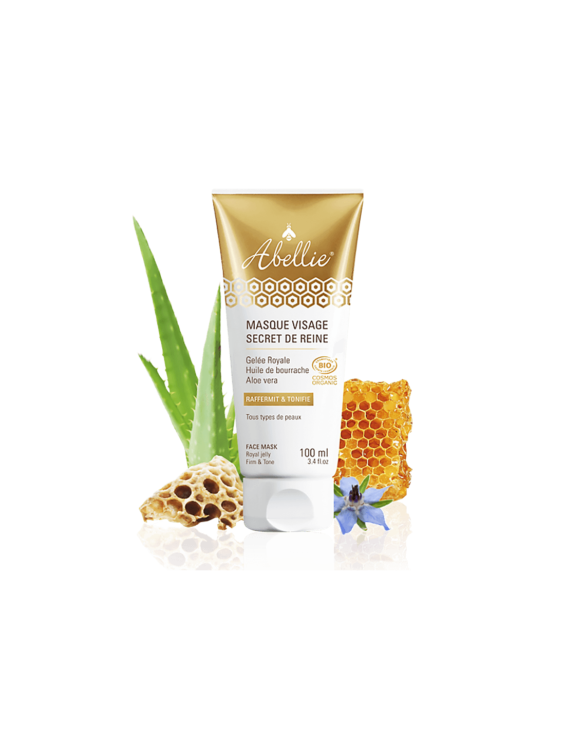 Maska za lice s matičnom mliječi, uljem boražine i aloe verom, 100 ml