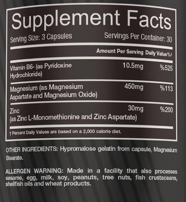 ZMA | s cinkom, magnezijem i B6 90 kapsula