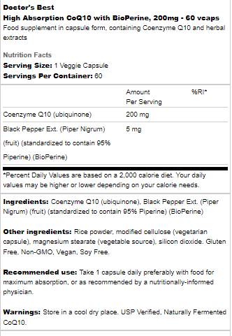 Najbolji CoQ10 s bioperinom 200 mg - 180 kapsula