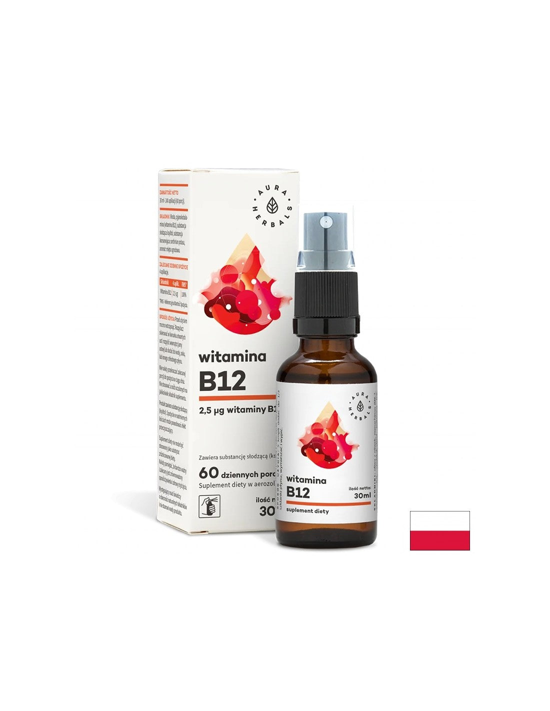 Živčani sustav - Vitamin B12 (cijanokobalamin), oralni sprej 30 ml <tc>Aura Herbals</tc>