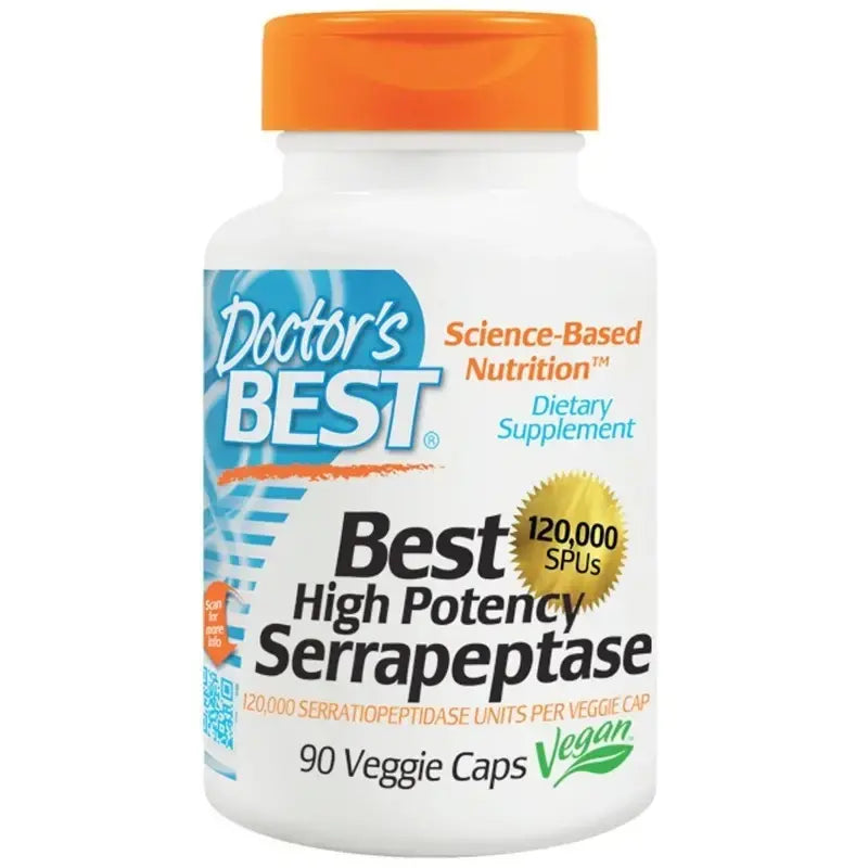 Serrapeptaza, za normalnu funkciju sinusa i dišnih putova 120 000 x 90 kapsula, <tc>Doctor's Best</tc>