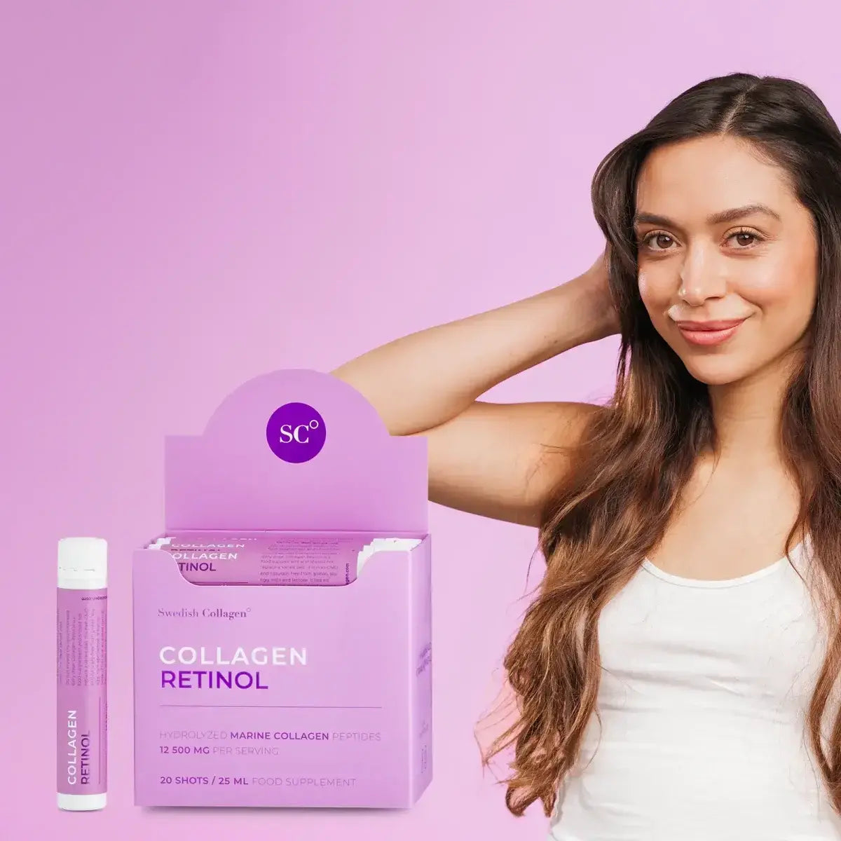 Riblji kolagen 12500 mg s retinolom, hijaluronskom kiselinom, biotinom, MSM-om /20 kom x 25 ml/ <tc>Swedish Collagen</tc>