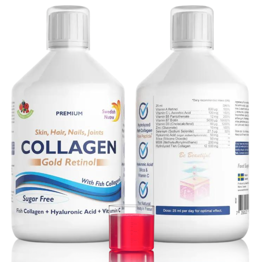 Riblji kolagen 12500 mg zlatnog retinola 500 ml <tc>Swedish Nutra</tc>