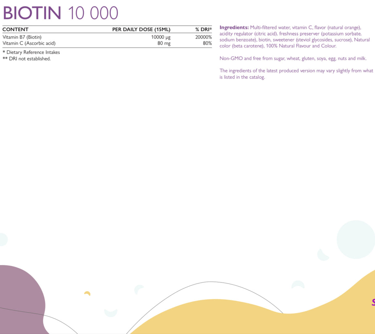 Liquid Biotin 10,000 mcg x 500 ml - Nutra Best Europe