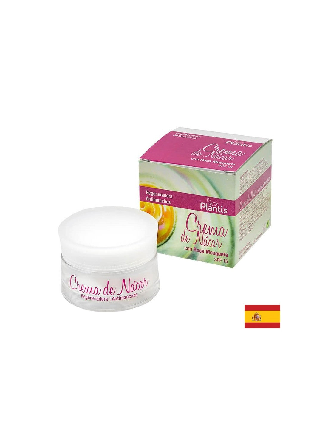 Krema za lice sa šipkom i bisernim prahom (zaštitni faktor 15) - Crema de Nácar con Rosa Mosqueta SPF 15 Plantis®, 50 ml Arte<tc>san</tc>ija