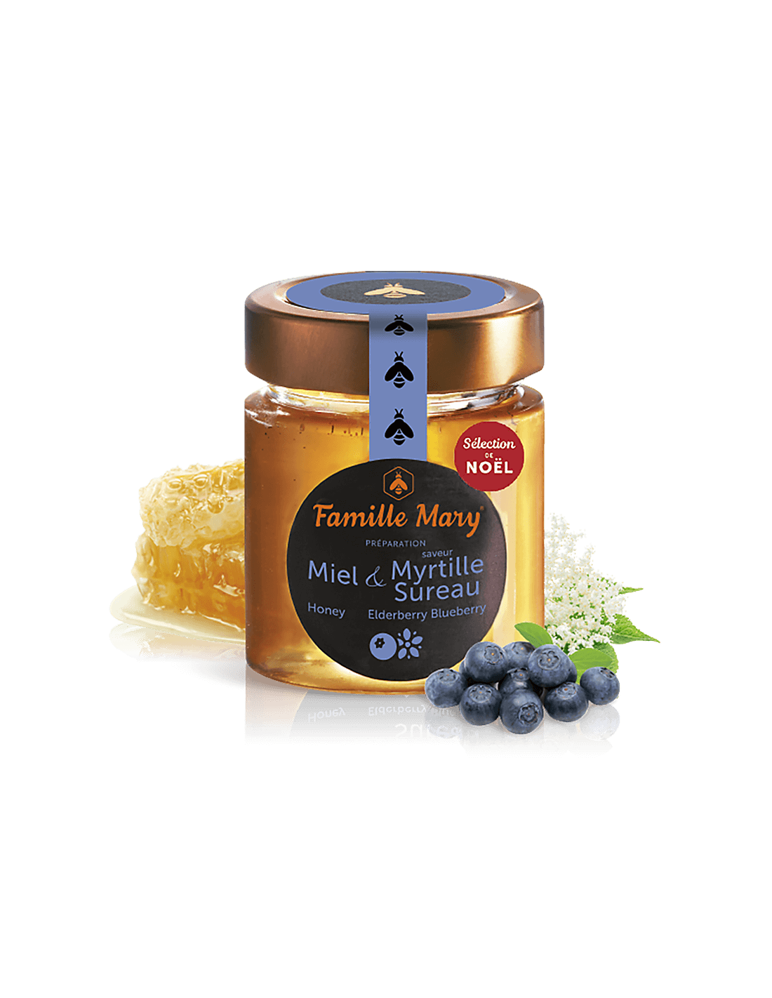 Bagremov med s aromom borovnice i bazge, 170 g
