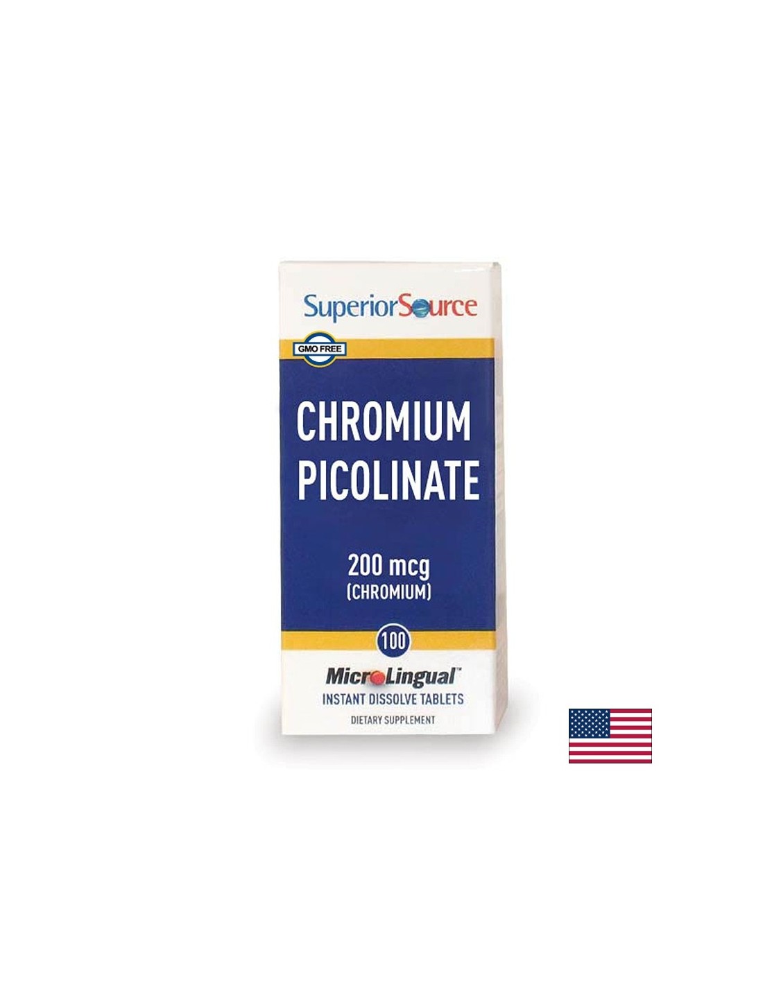 Krom (pikolinat) - ravnoteža šećera u krvi, 200 mg x 100 sublingvalnih tableta <tc>Superior Source</tc>