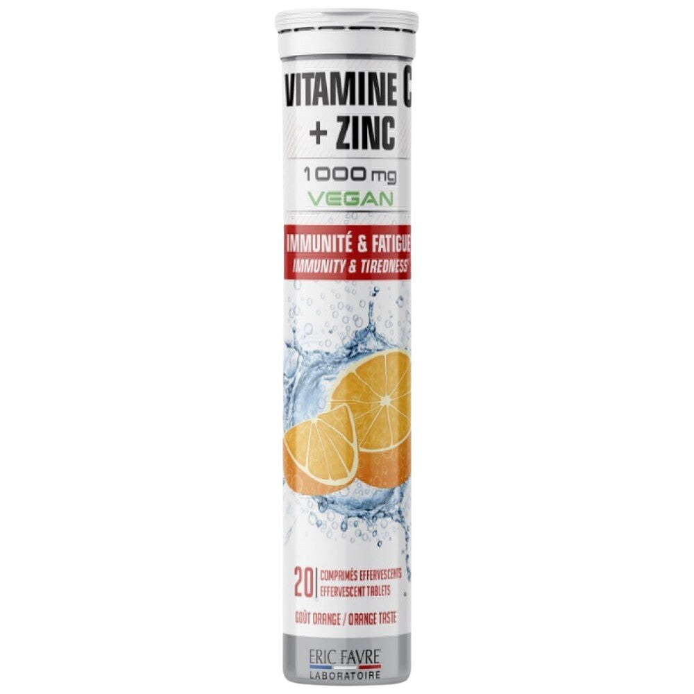 Vitamin C 1000 mg + cink efervescent | Veganski prijateljski - 20 topivih tableta