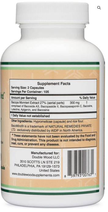 Bacopa Bacomind ™ - 210 kapsula