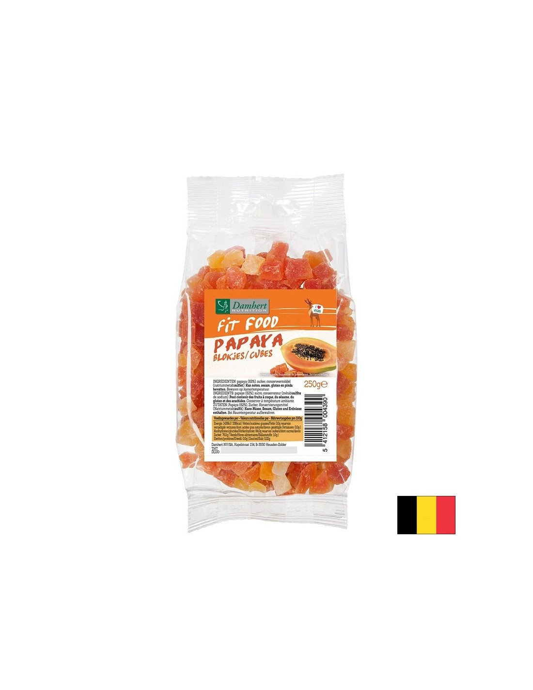 Suhi plod papaje, narezan na kockice, 250 g