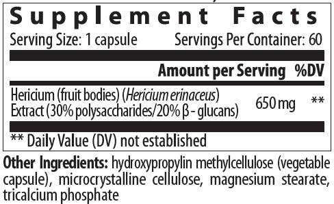Hericium 650 mg | Lion's Mane - 60 kapsula