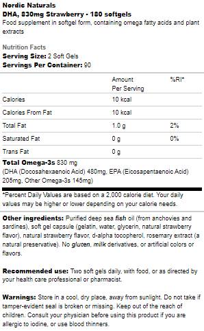 DHA 830 mg - 180 gel kapsula