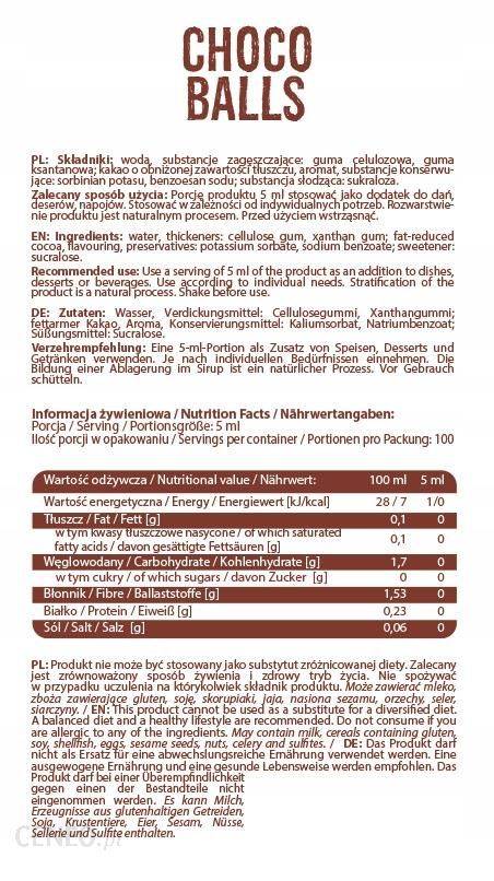 Sirup nula kalorija | Choco kuglice - 500 ml