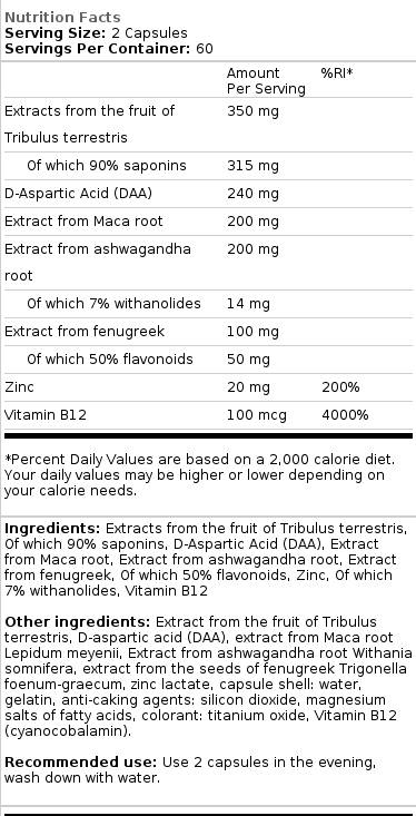 Muška podrška Extreme | Testosteronski pojačivač - 120 kapsula