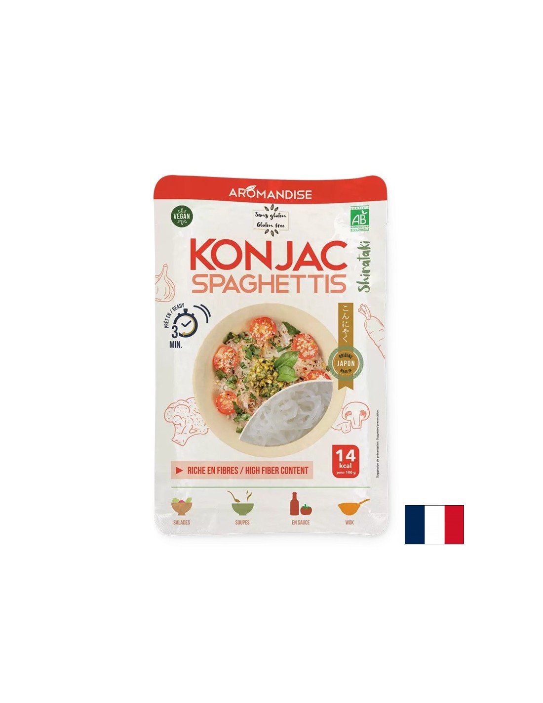 Dijetetski bezglutenski špageti od konjaca i rižinog brašna (Shirataki) – vrijeme kuhanja 3 minute, 150 g