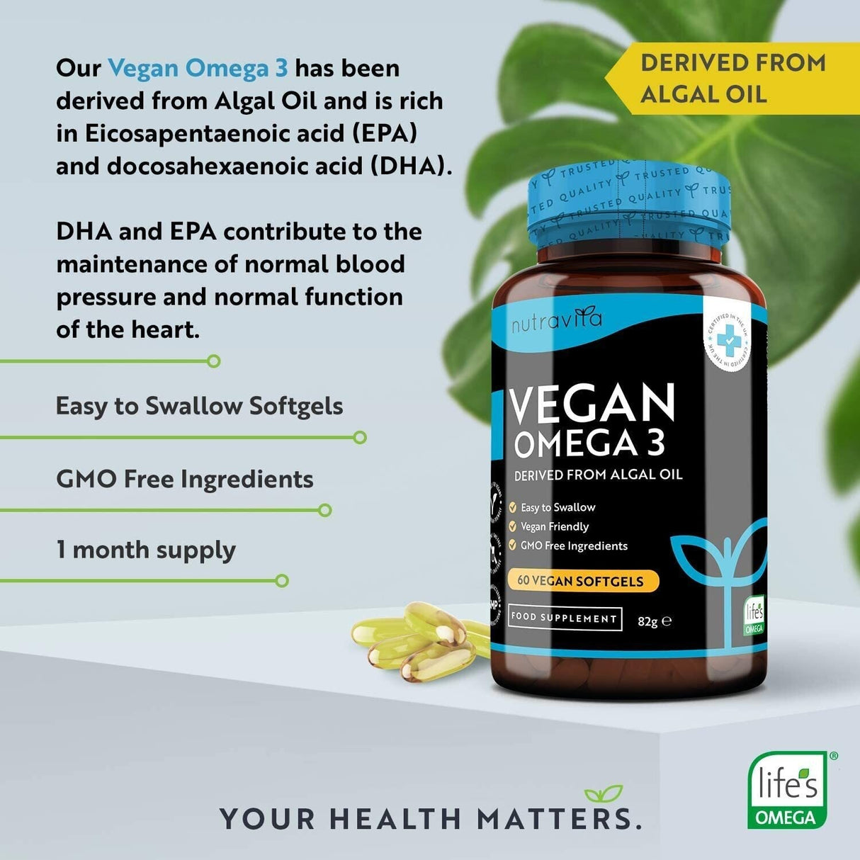 Vegan Omega 3 - 2000 mg /60 vegan gel kapsula/