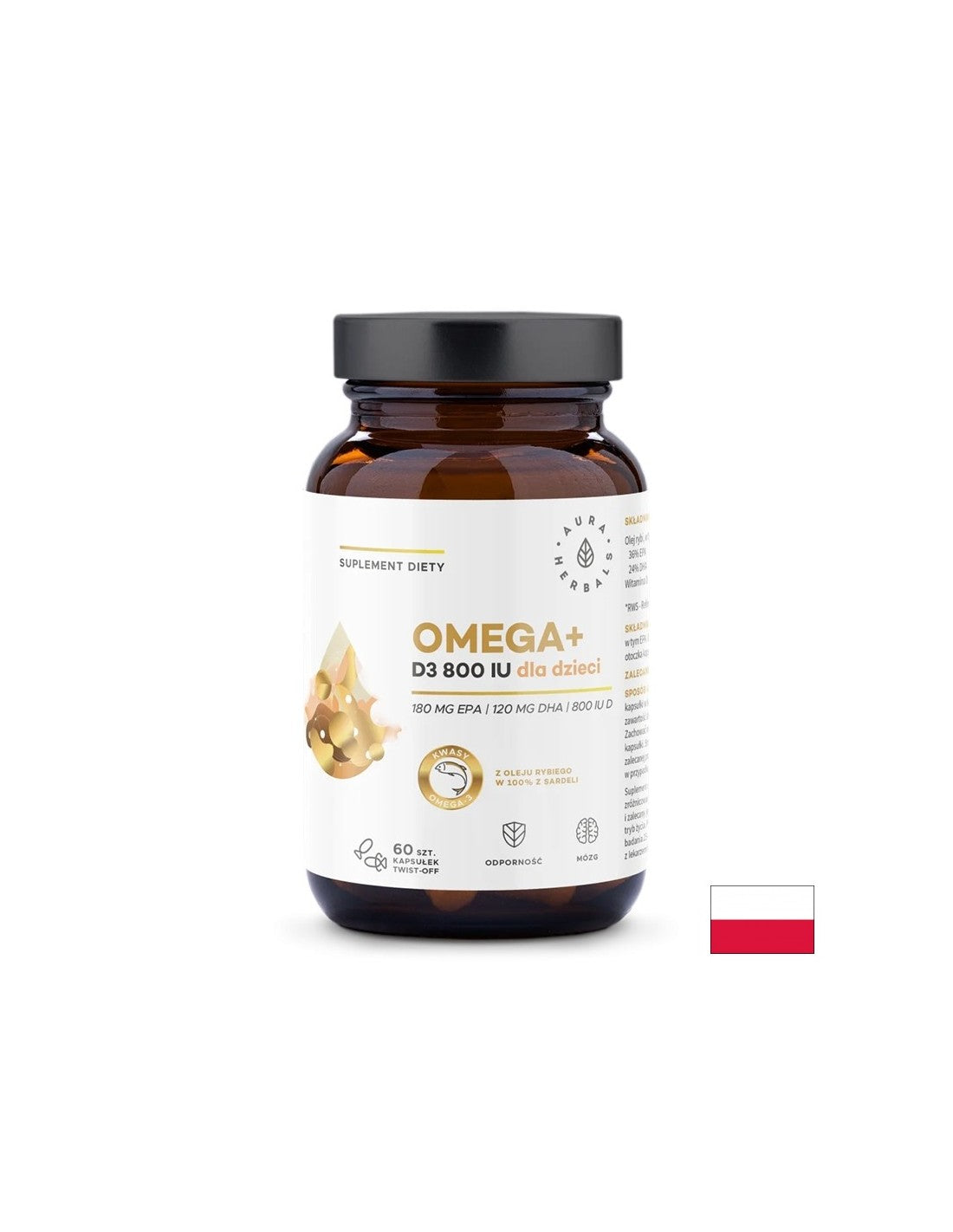 Njega mozga i kostiju - Omega-3 500 mg + Vitamin D3 800 IU, 60 kapsula