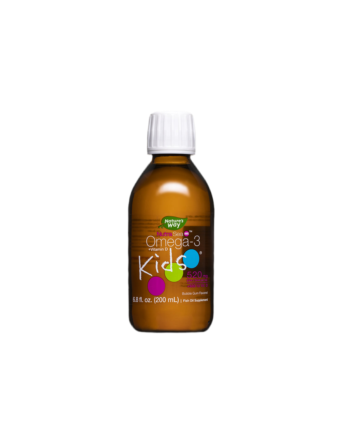 Omega-3 + vitamin D3 za djecu - NutraSea Kids - Lako probavljiva tekuća formula, 200 ml, s okusom gume