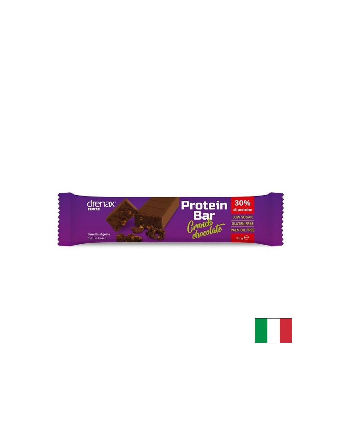 Proteinova čokolada (30% proteina) s hrupkavom čokoladom Drenax®, 35 g