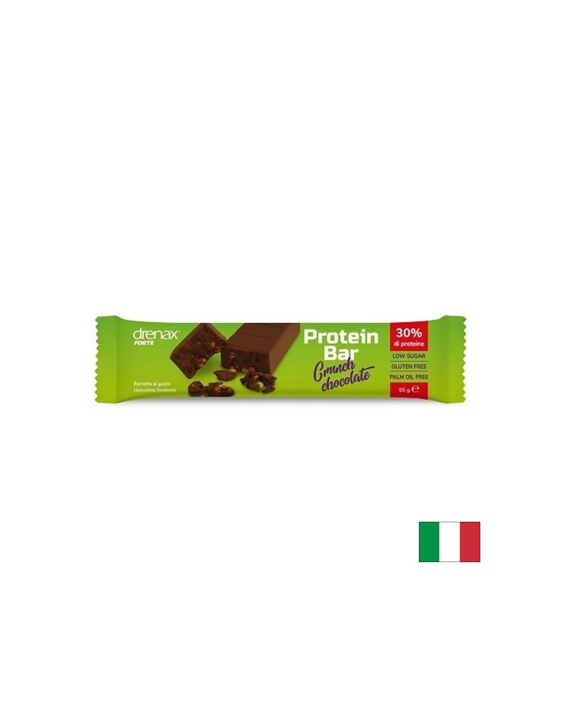 Proteinova čokolada (30% proteina) s hrupkavom čokoladom Drenax®, 55 g