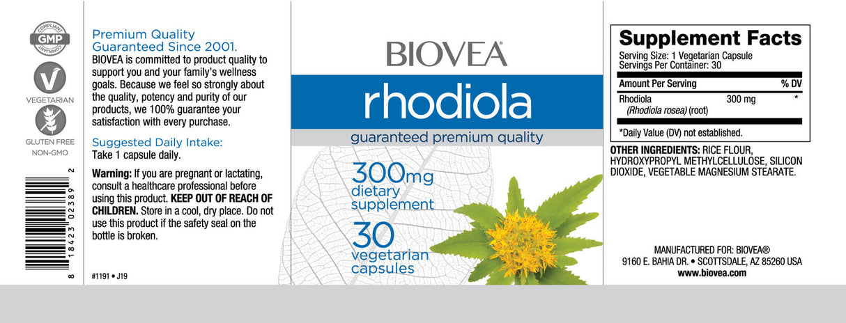 Rhodiola 300 mg / 30 Caps - Nutra Best Europe