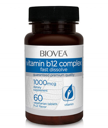 BIOVEA Vitamin B12 Complex 1000 mcg 60 Tabs - Nutra Best Europe