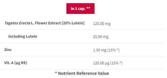 Lutein 25 mg | Za brigu o očima - 90 kapsula