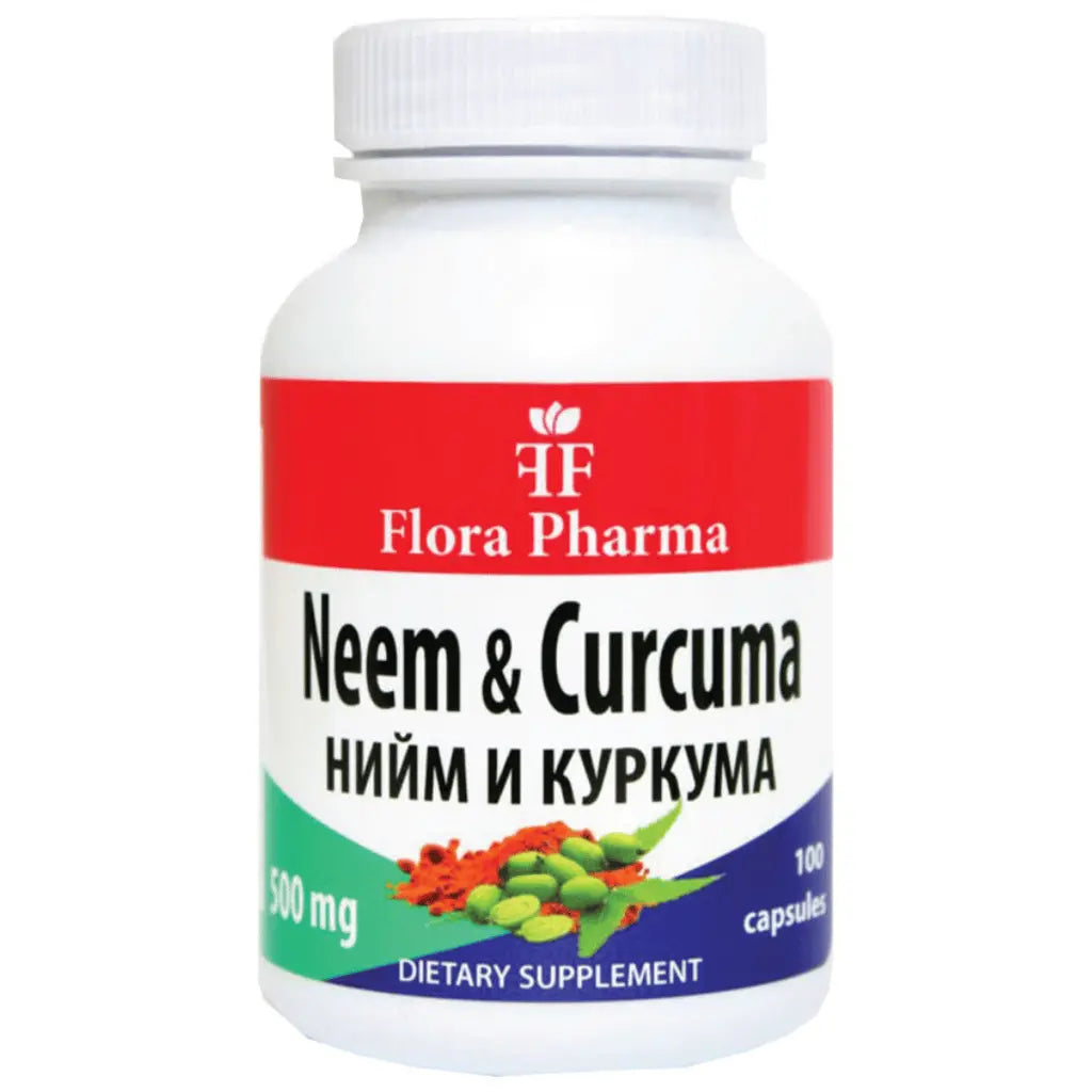 Neem i kurkuma 500 mg. /Neem & Curcuma longa/100 kapsula Flora Pharma