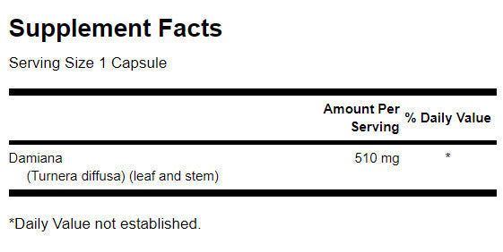 Damiana Leaves 510 mg - 100 kapsula