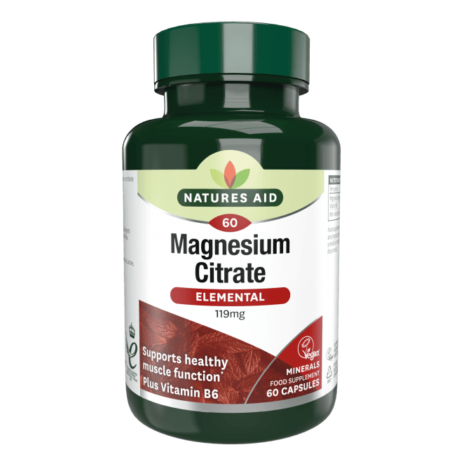 Magnezijev citrat + vitamin B6 (elementarni magnezijev citrat) 119 mg 60 kapsula Natures Aid
