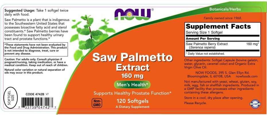 Saw palmetto ekstrakt 160 mg - 60 gel kapsula