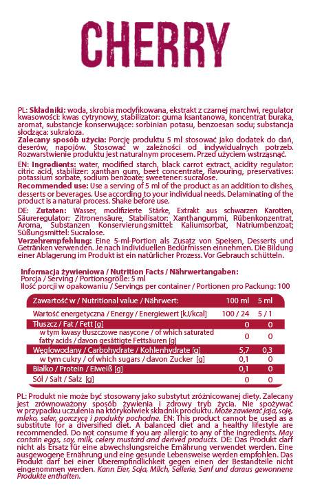 Sirup nula kalorija | Trešnja - 500 ml