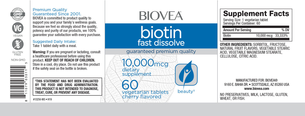 Biotin 10.000 Kartica brzo se otapa/60