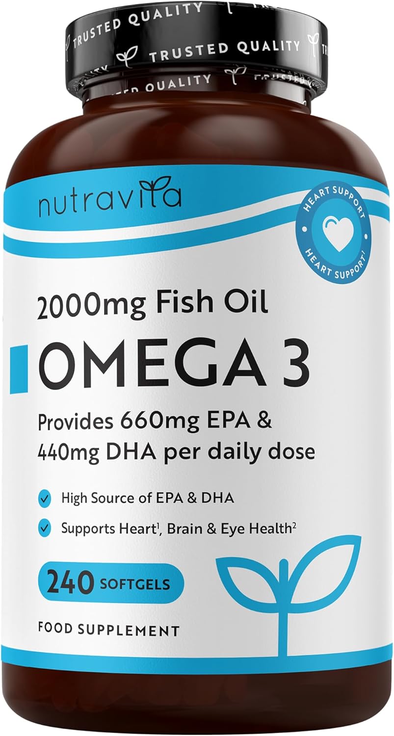 Omega 3 2000 mg /EPA 660 mg, DHA 440 mg/ Čisto riblje ulje /240 kapsula, 120 doza/ <tc>Nutravita</tc>