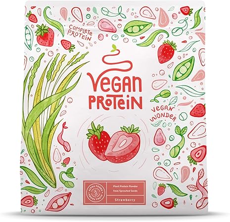 Veganski protein u prahu jagoda - 600 g izrađena u Njemačkoj - Alpha Foods
