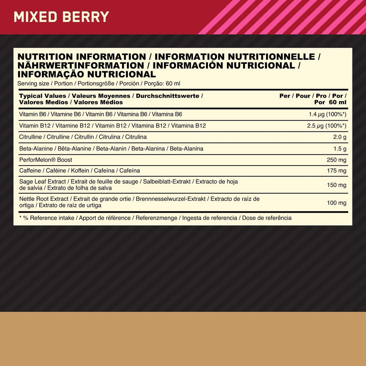 Zlatni standardni okvir prije vježbanja/12 x 60 ml