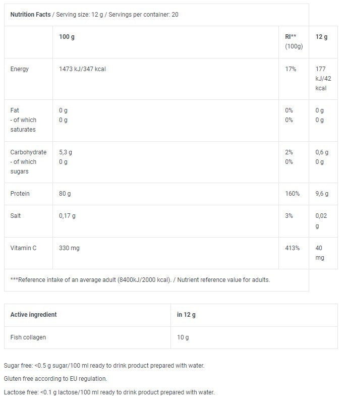 Morski kolagen u prahu za piće - 0,240 kg