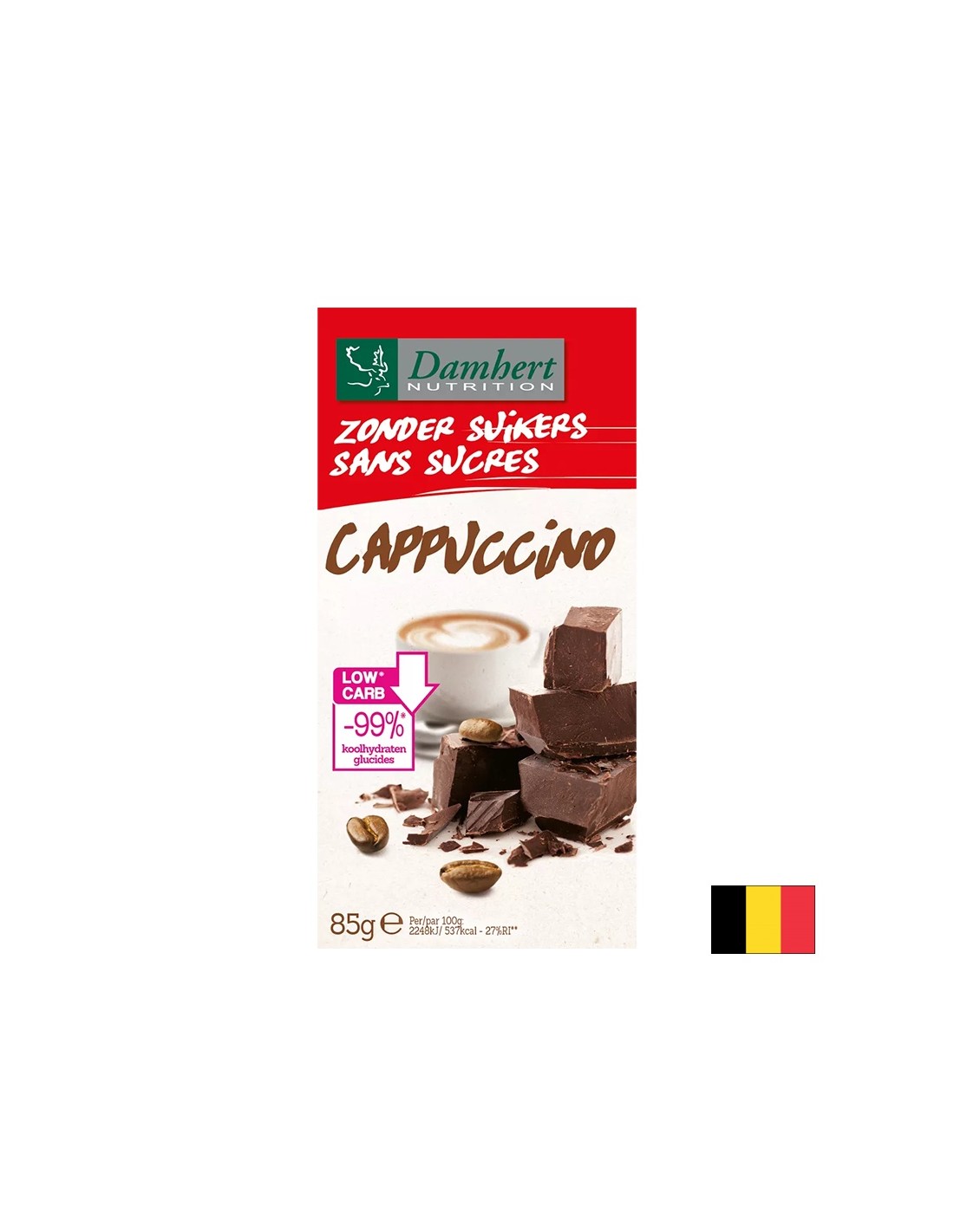 Čokolada s okusom cappuccina (bez šećera), 85 g