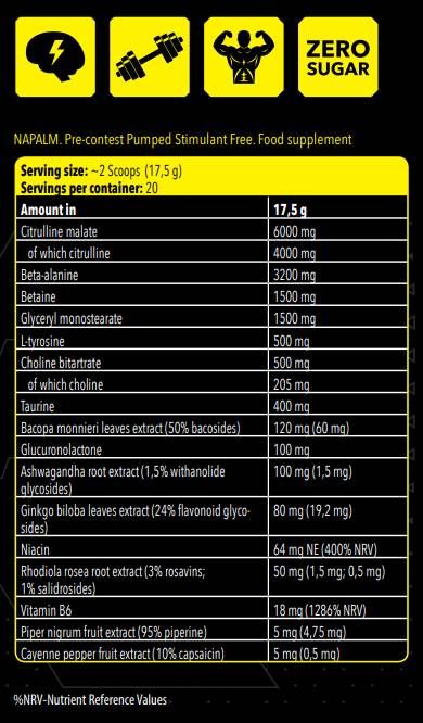 Xtreme Napalm prije kontuma/pumpanja - Stimulans - 350 grama
