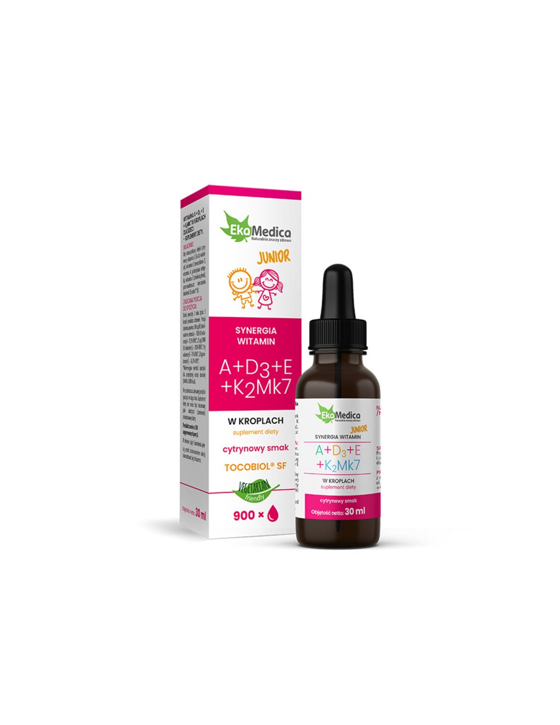 Vitamini A+D3+E+K2 (Mk7) - formula za djecu, kapi 30 ml EkaMedica