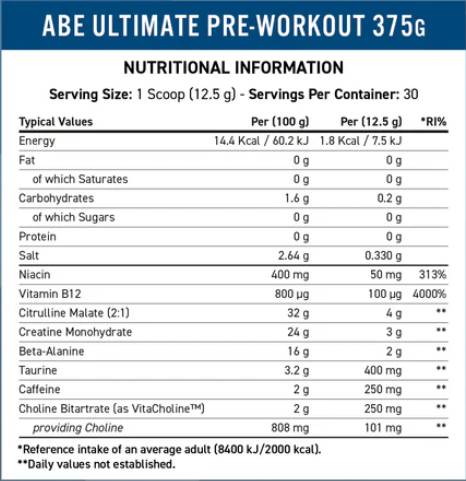 ABE - Sve crno | Ultimate prije vježbanja - 375 grama